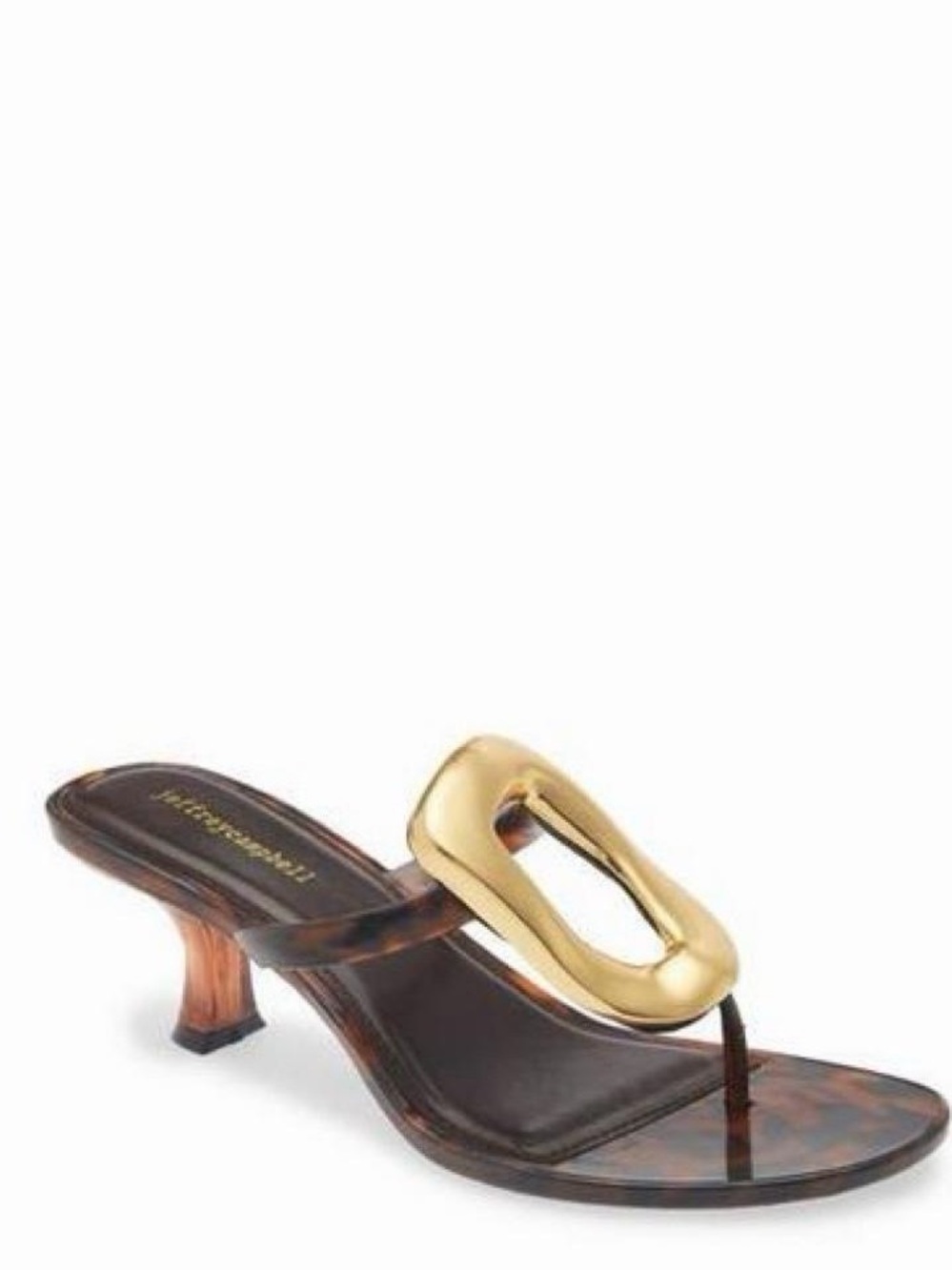 Jeffery Campbell Linq Slide Sandal Brown Shiny Gold W7
